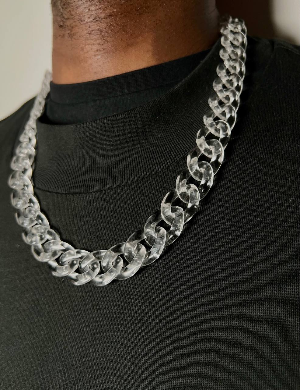 CLEAR CUBAN LINK NECKLACE